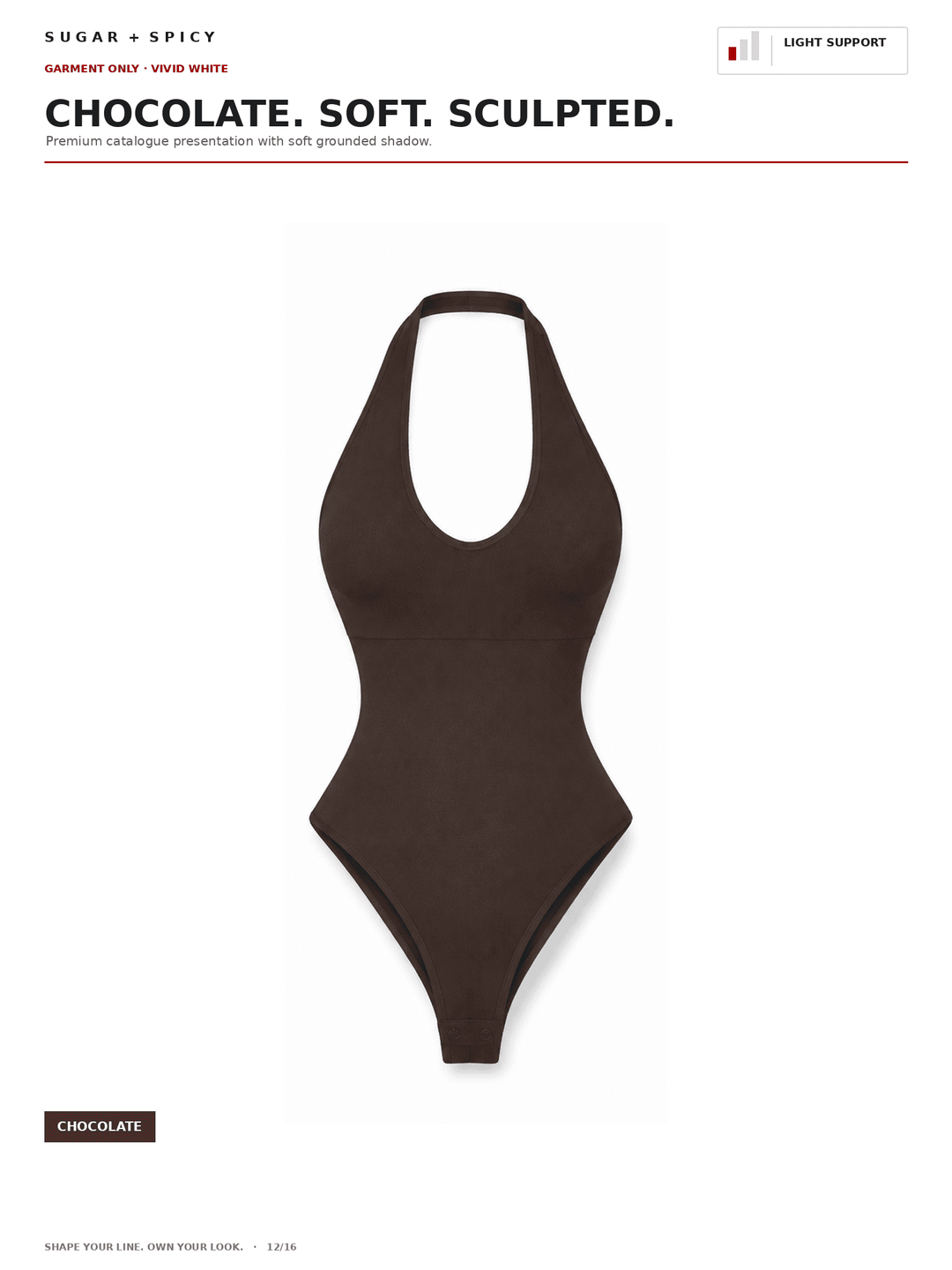 HalterSculpt Seamless Deep-V Halter Thong Bodysuit