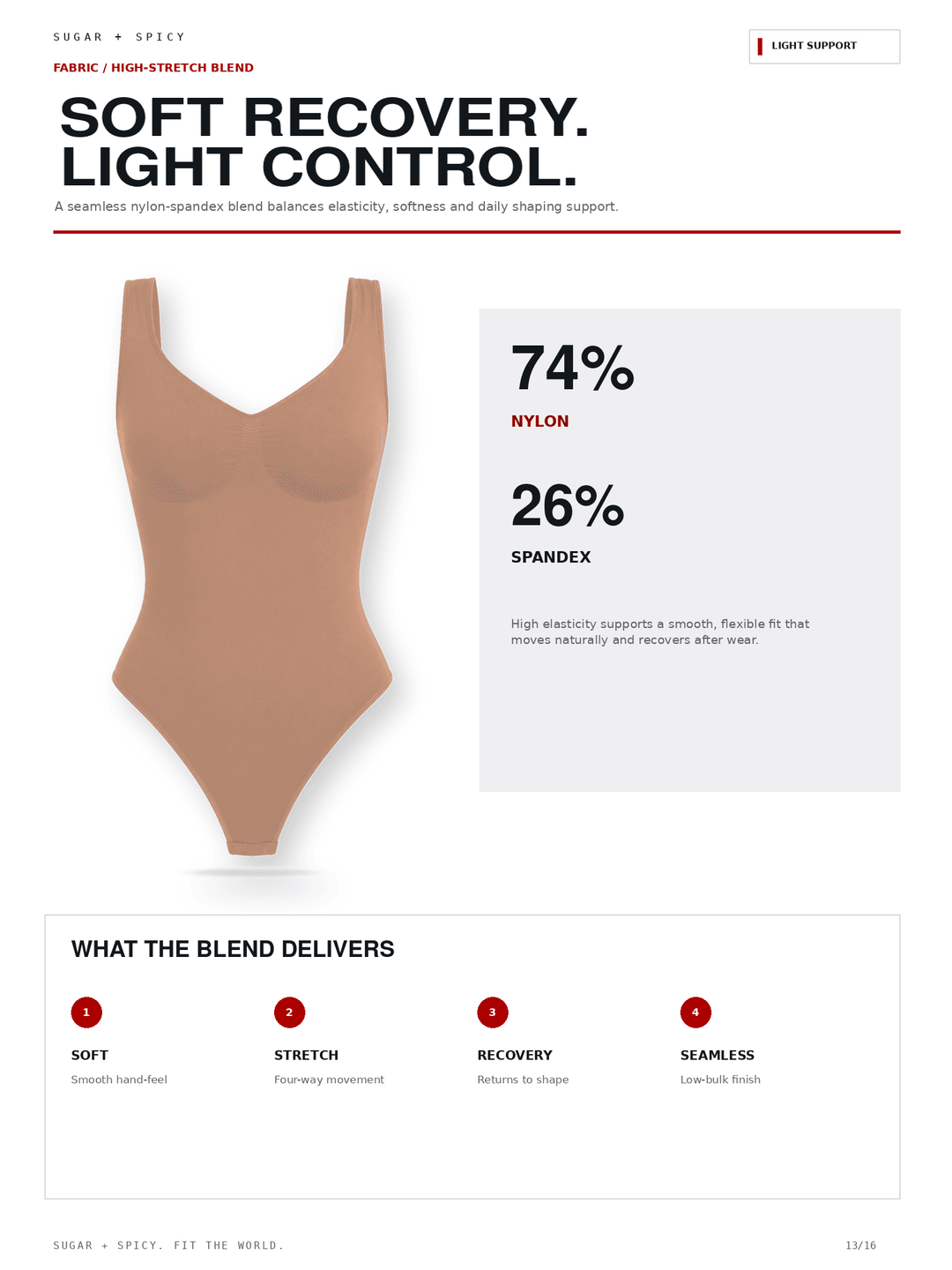 SculptGem Seamless Diamond-Neck Bust-Support Thong Bodysuit