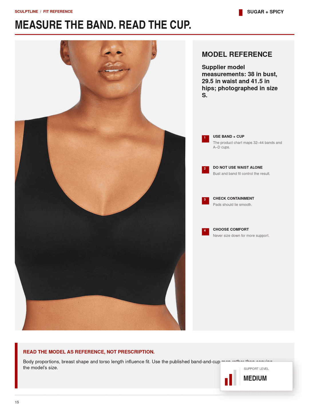 SculptLine Seamless V-Neck Mid-Support Longline Bra
