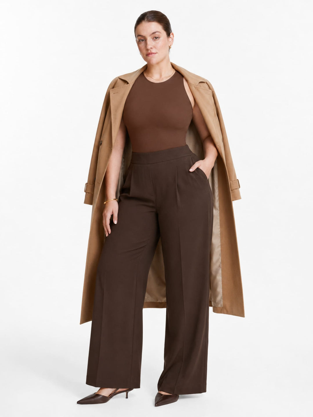 EcoSculpt Seamless Crew-Neck Tummy-Control Thong Bodysuit