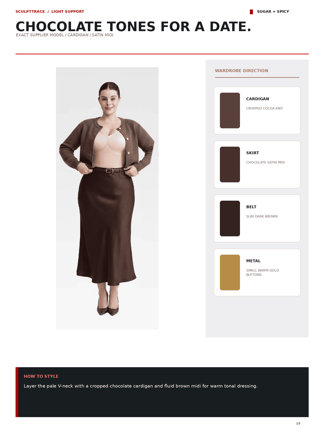 A fashion color guide page titled &