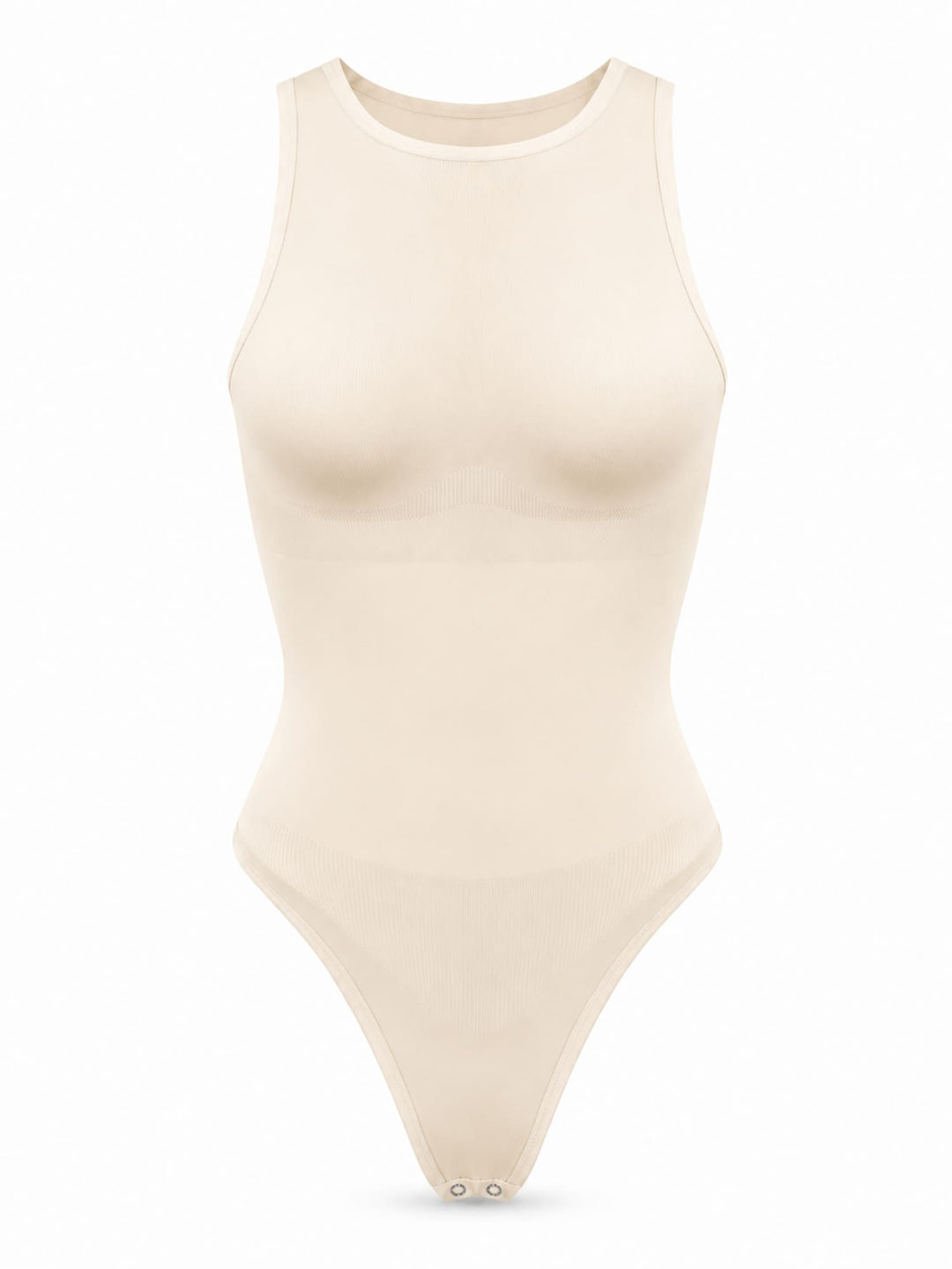 EcoSculpt Seamless Crew-Neck Tummy-Control Thong Bodysuit