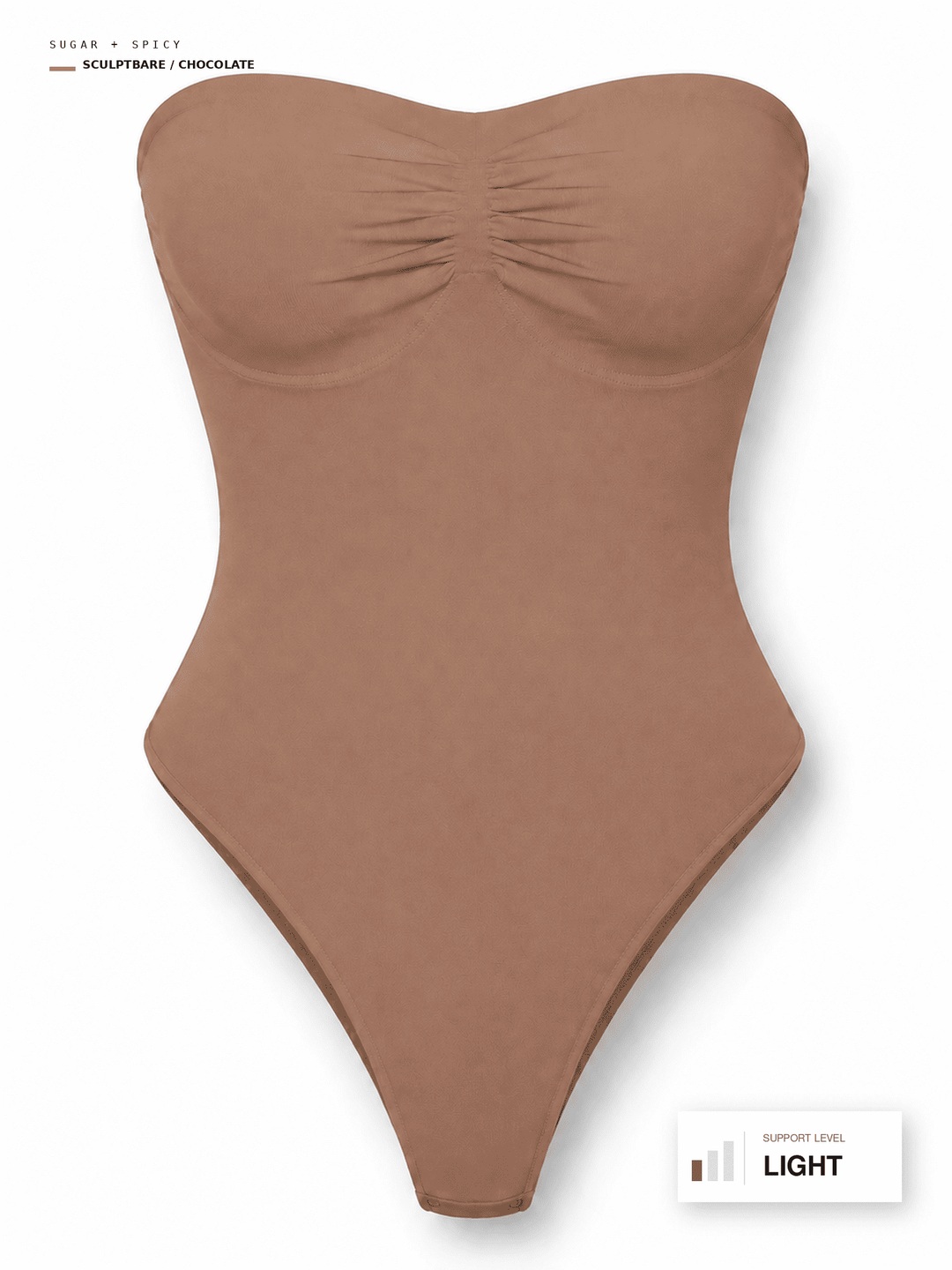 SculptBare Seamless Strapless Tummy-Control Thong Bodysuit