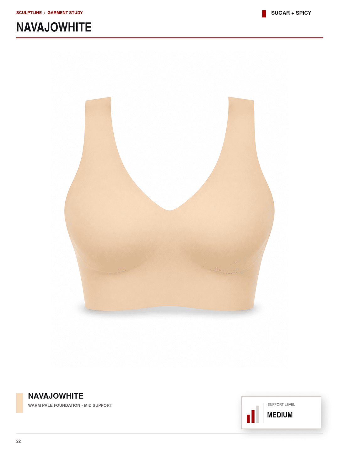 SculptLine Seamless V-Neck Mid-Support Longline Bra