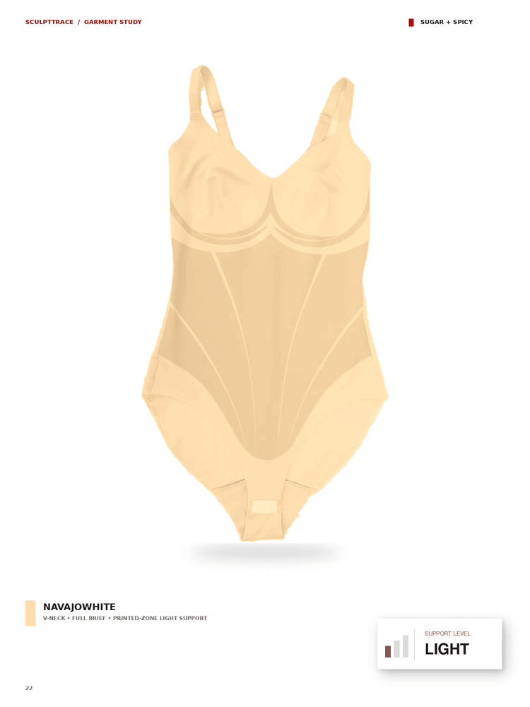 A light beige/nude full-body seamless shapewear bodysuit shown on a plain white background, with text labels identifying the shade as 'NAVAJOWHITE' and the brand as 'SCULPTTRACE'.