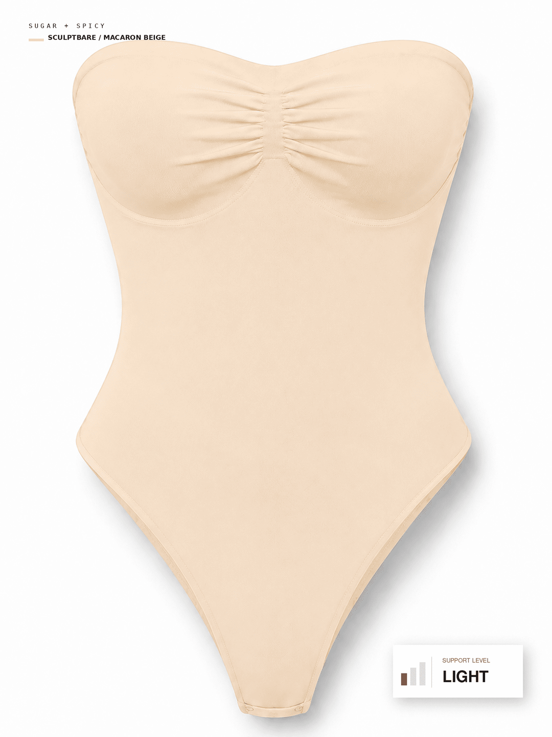 SculptBare Seamless Strapless Tummy-Control Thong Bodysuit
