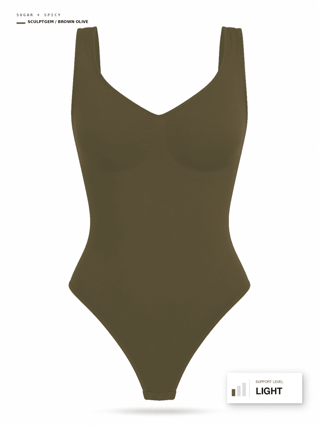 SculptGem Seamless Diamond-Neck Bust-Support Thong Bodysuit