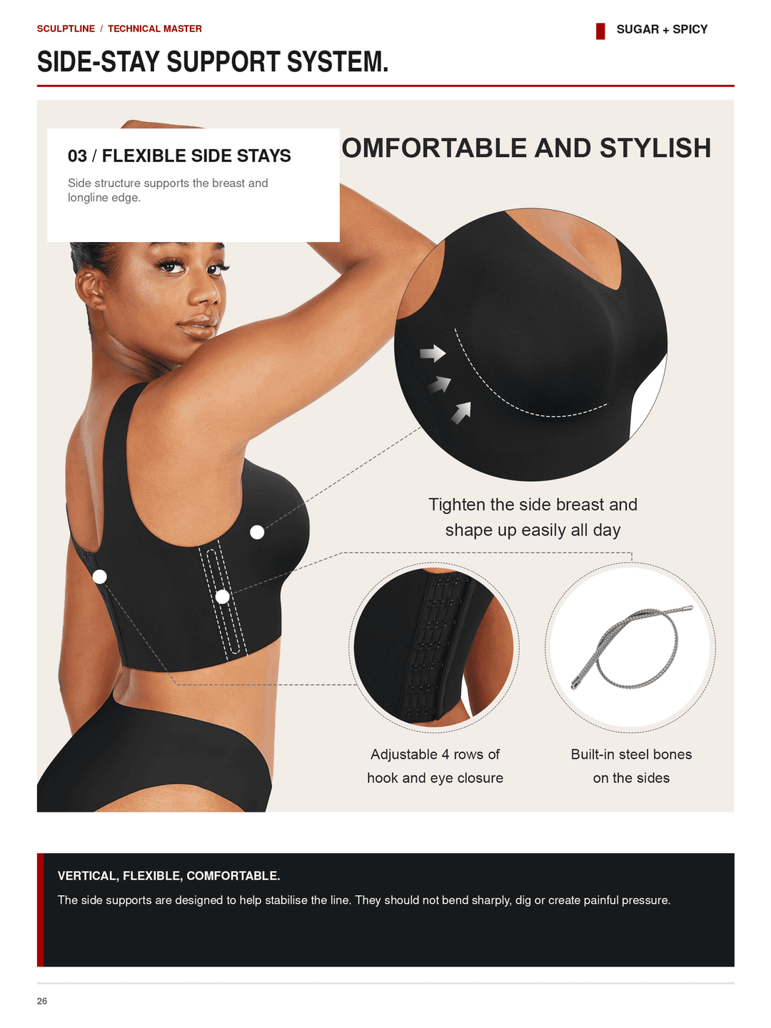 SculptLine Seamless V-Neck Mid-Support Longline Bra