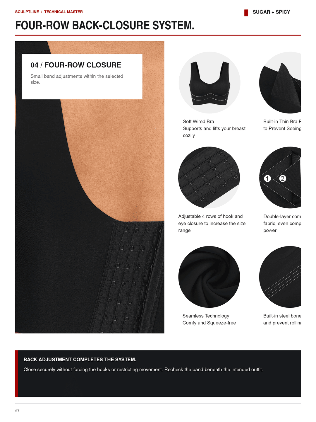 SculptLine Seamless V-Neck Mid-Support Longline Bra