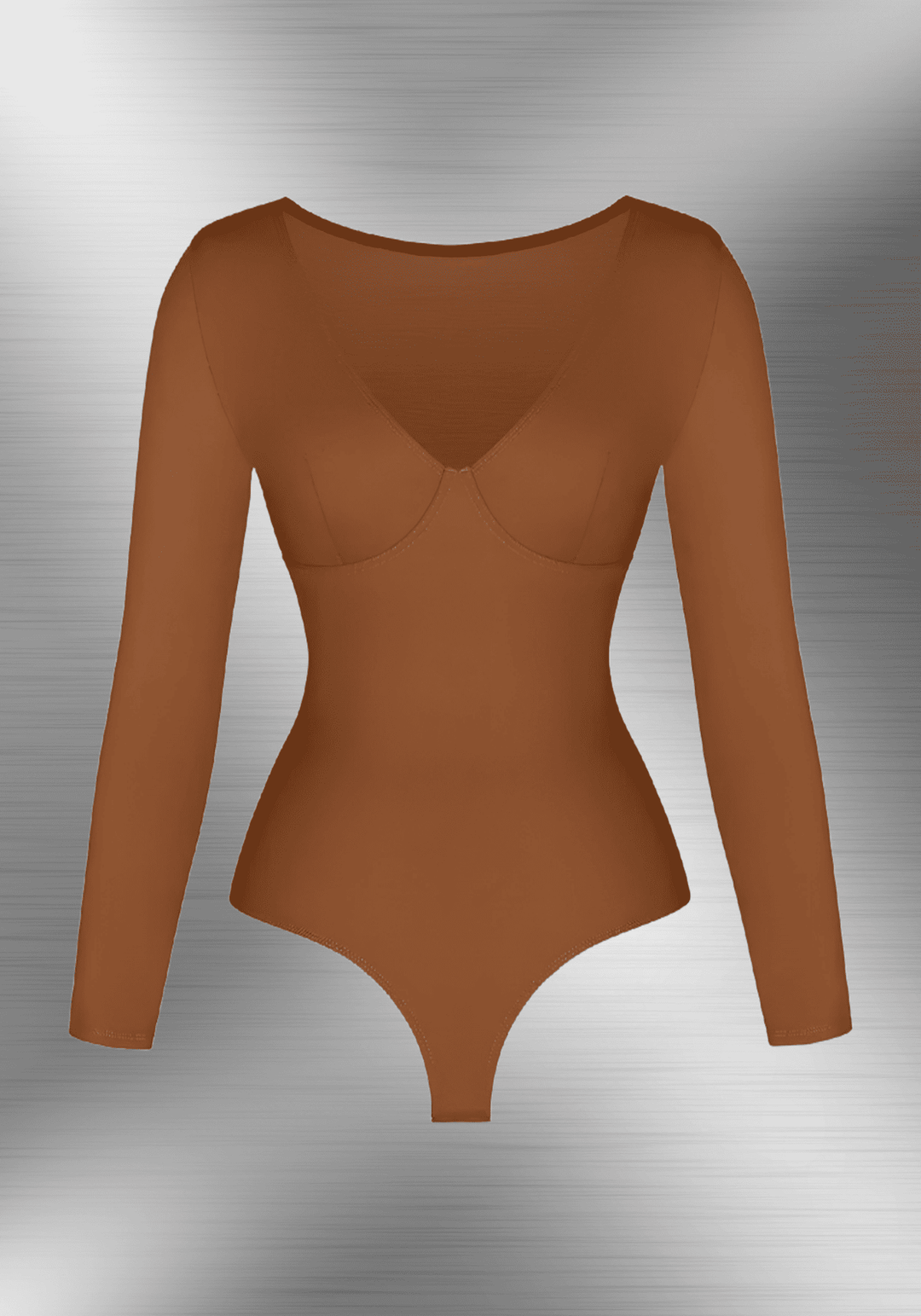 Sculpting V-Neck Long Sleeve Bodysuit