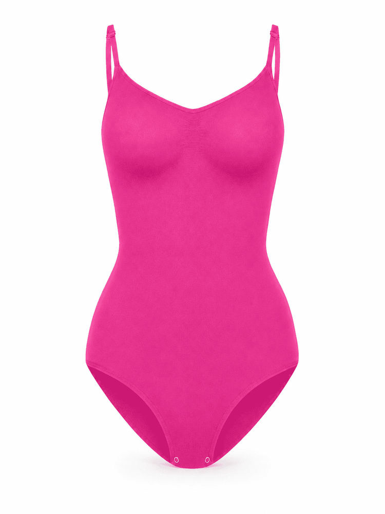 Bright pink Bare Sculpt Seamless Thong Bodysuit designed for a smooth silhouette and light support.