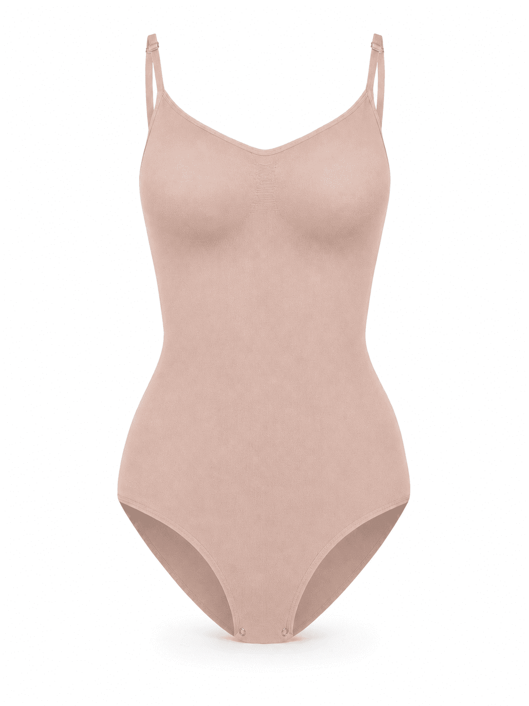 Bare Sculpt Seamless Thong Bodysuit in soft nude color, designed for comfort and a smooth silhouette.