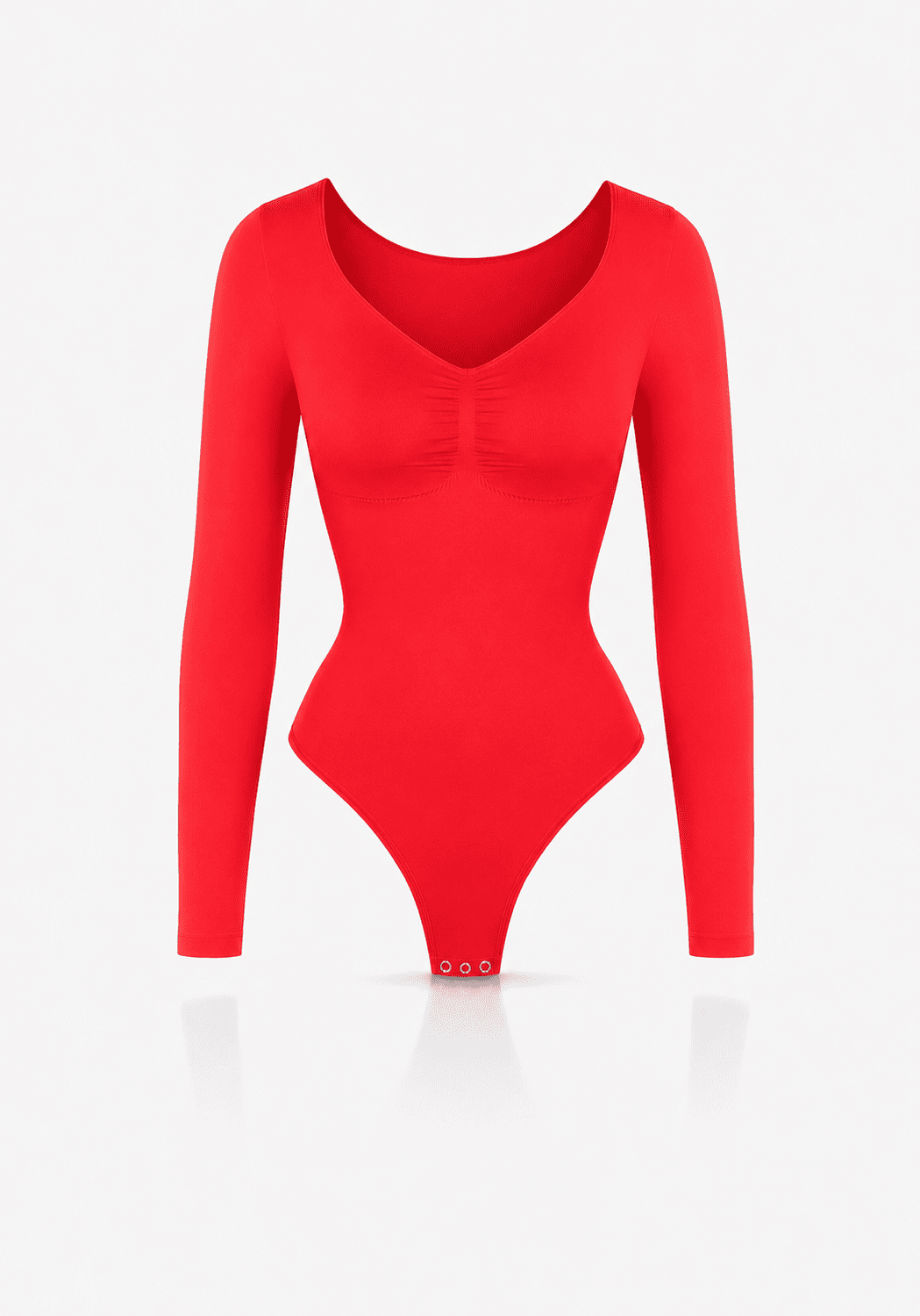 Red Second Skin Sculpt Long Sleeve Bodysuit, a sleek and stylish sculpting long sleeve bodysuit for all-day wear.