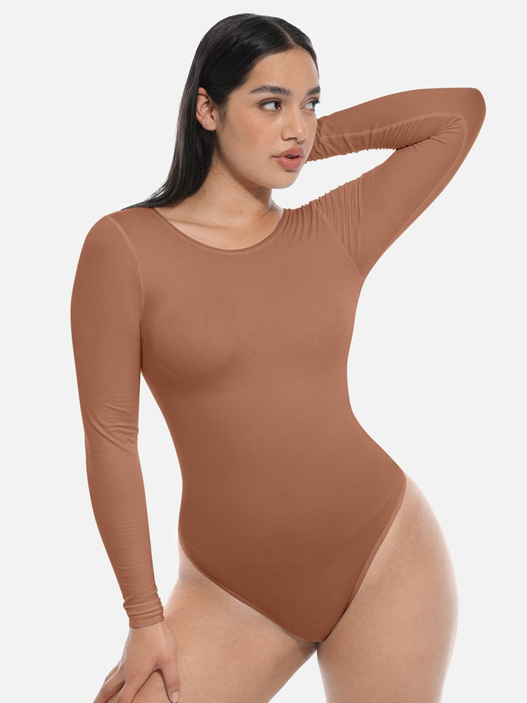 Long Sleeve Shapely Bodysuit (front view)