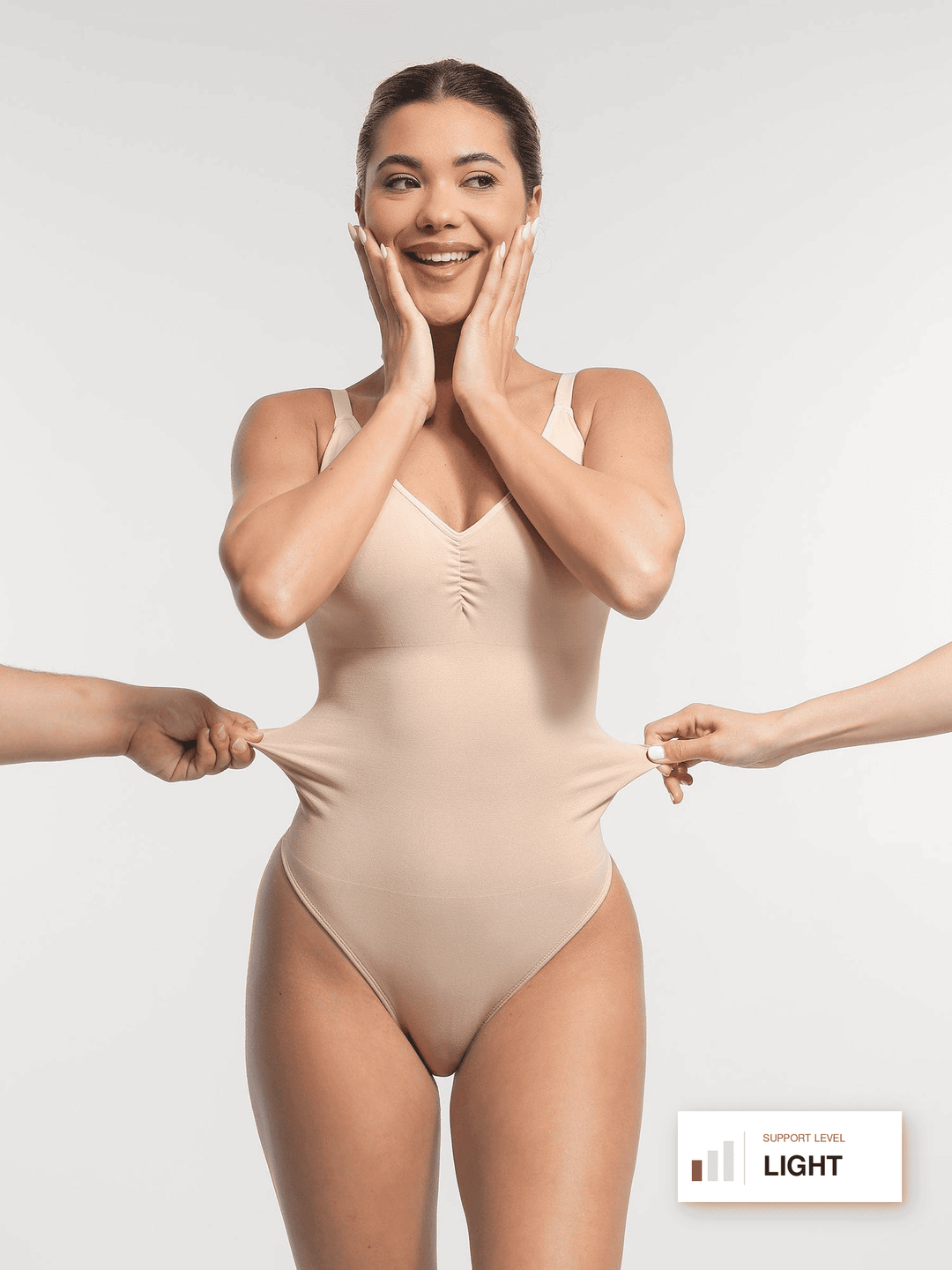 SculptLift Seamless Built-In Bra Tummy-Control Thong Bodysuit