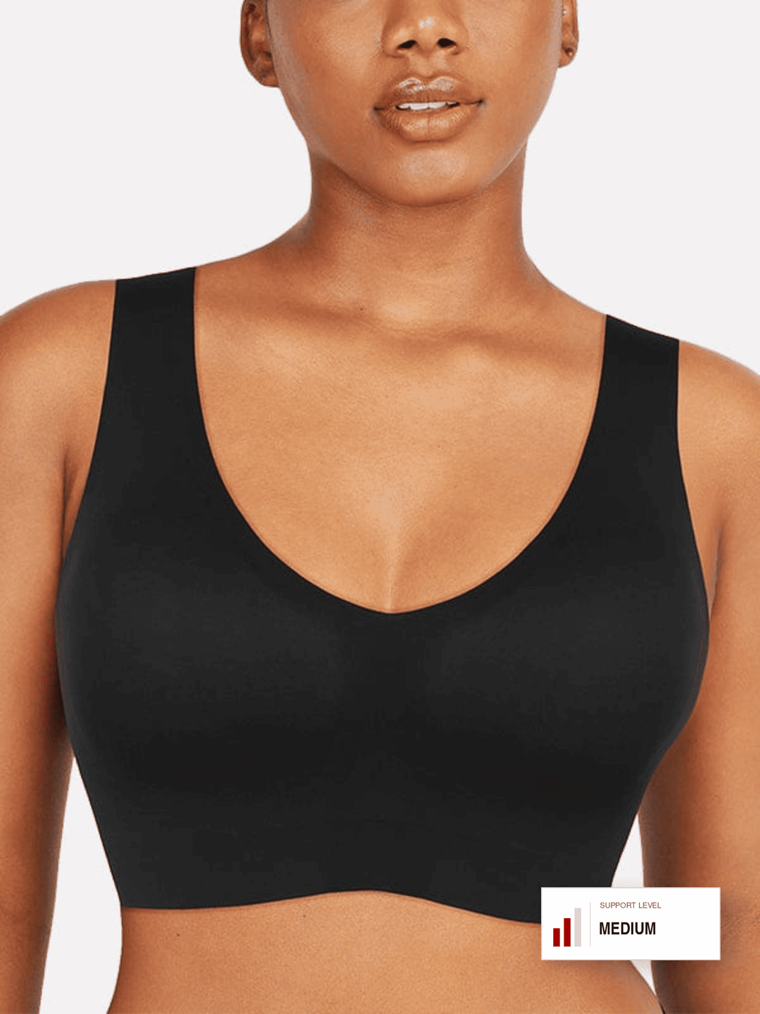 SculptLine Seamless V-Neck Mid-Support Longline Bra