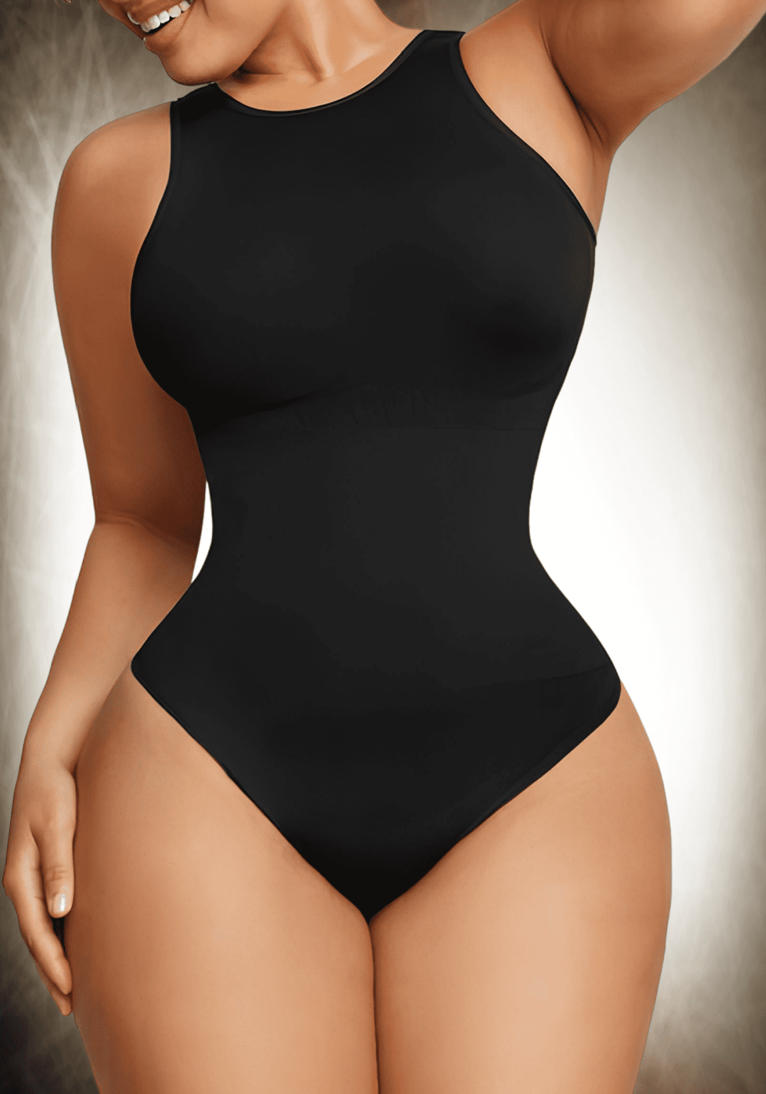 Details of Bodysuit for Women Tummy Control Shapewear Seamless Short Sleees  Square Neck Sculpting Classic Tight Shirts with Crotch