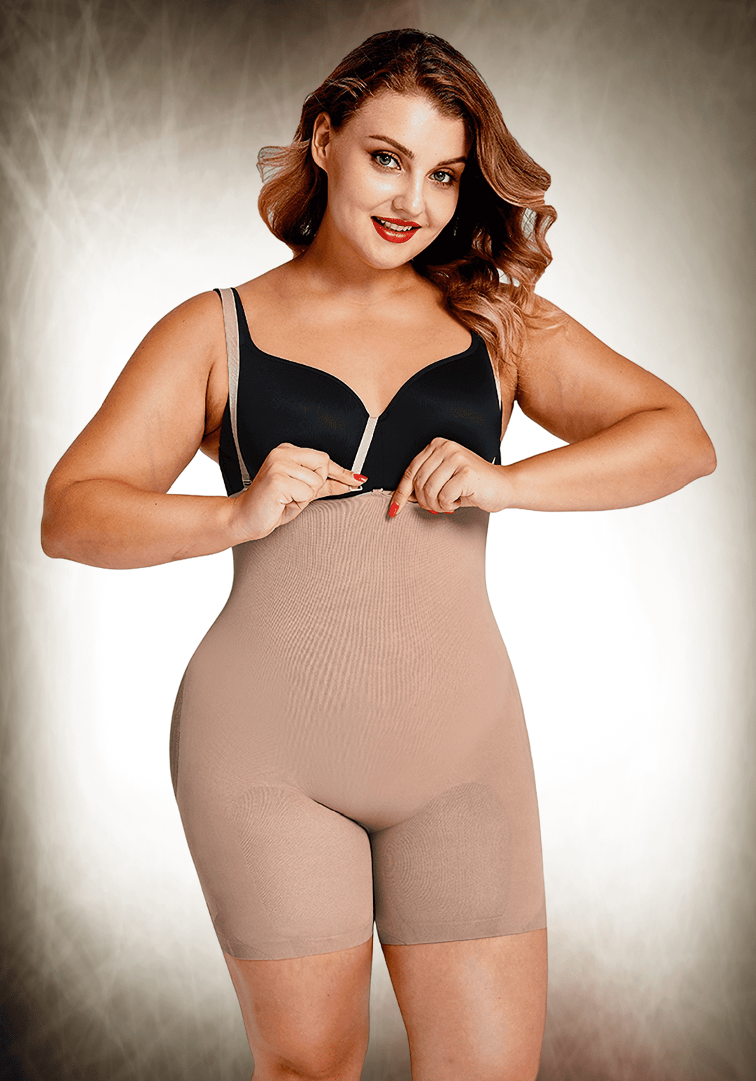 High-waisted Sculpt Bodysuit w/ Bra Clips Tight Fit