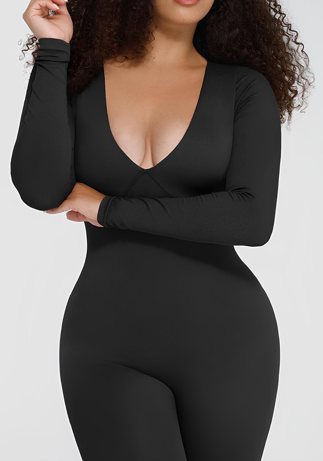 Deep V Tummy Control Catsuit