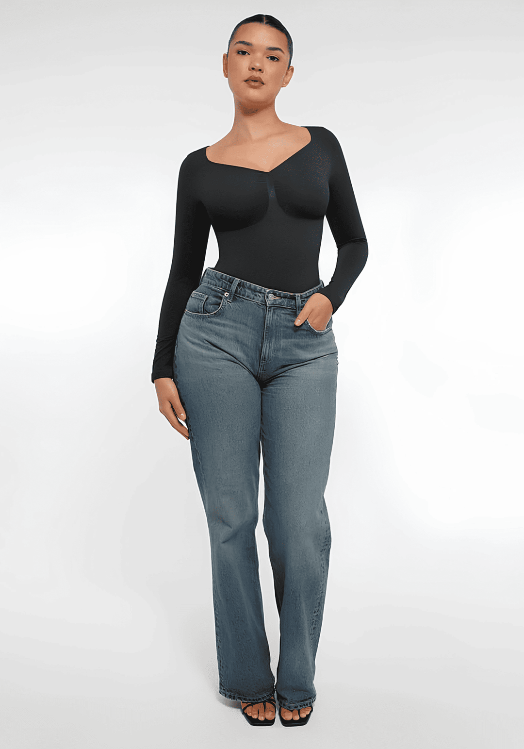 Long Sleeve Sculpting Silhouette Bodysuit