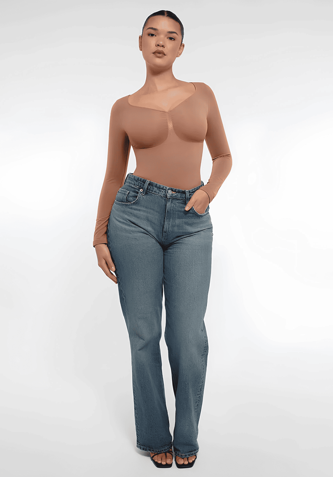 Long Sleeve Sculpting Silhouette Bodysuit