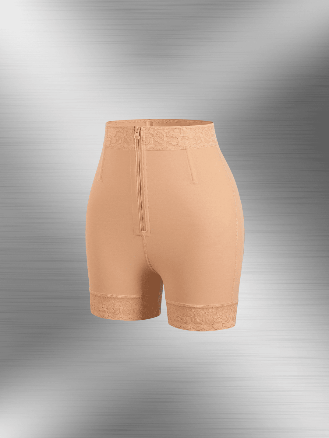 Zip-front High-waisted Shorts