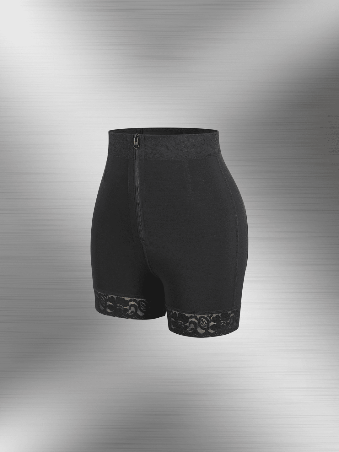 Zip-front High-waisted Shorts