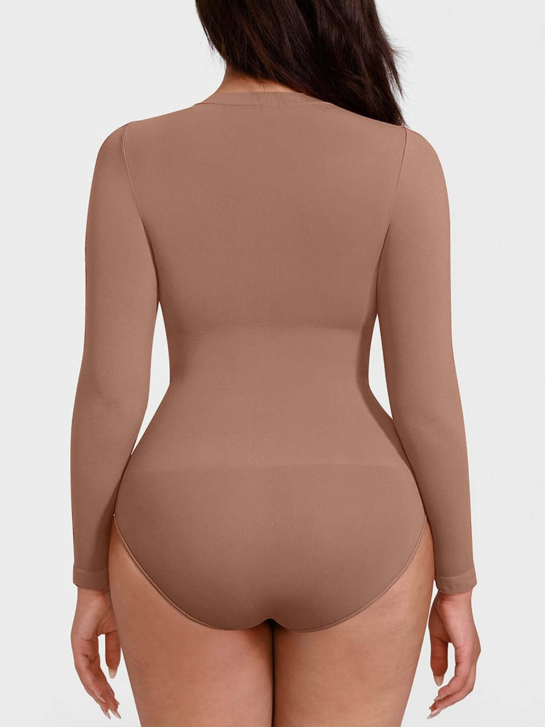 seamless long sleeve bodysuit with crew neck and tummy control, BodySculpt Seamless Long Sleeve