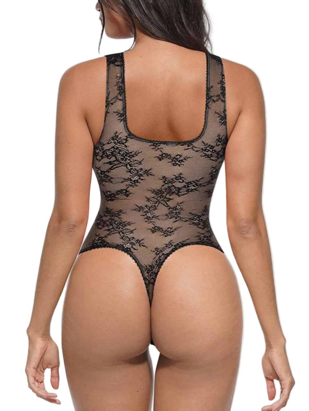 SculptLace Deep-V Shaping Thong Bodysuit