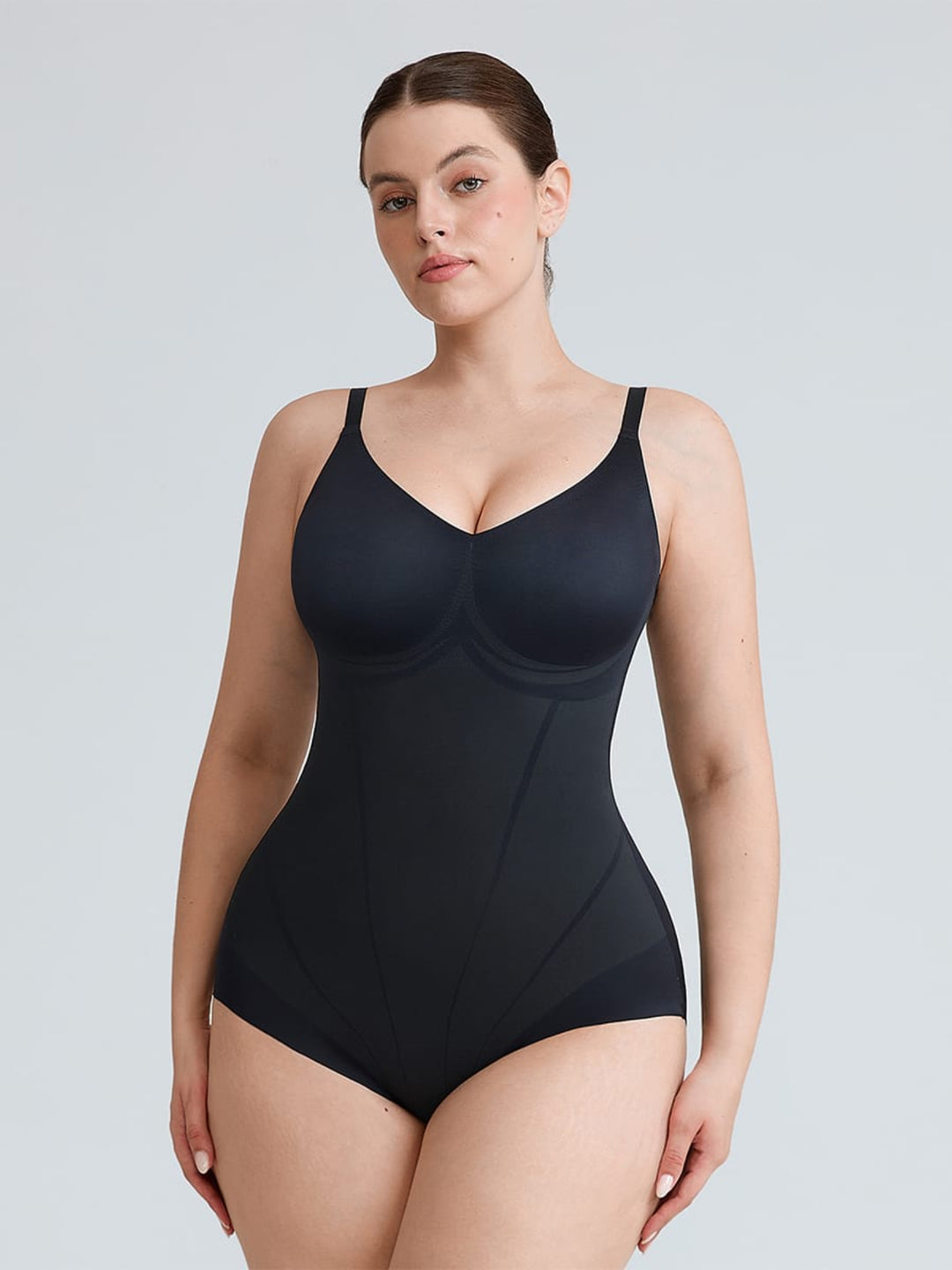 SculptTrace Printed-Zone V-Neck Light-Shaping Bodysuit