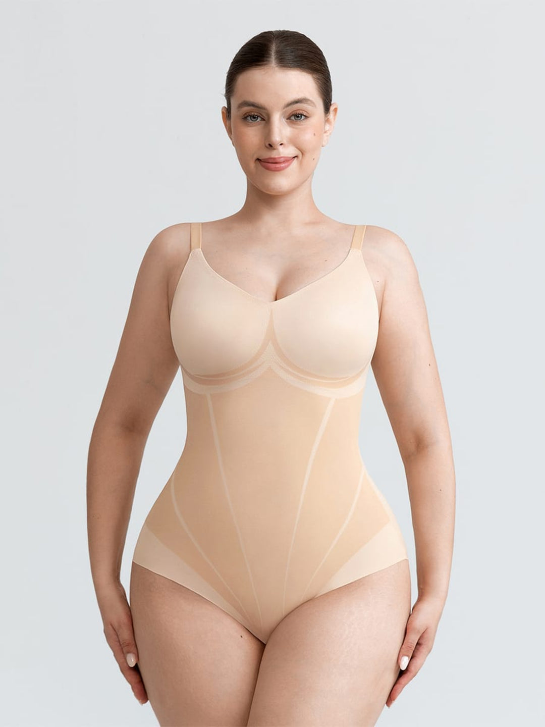 SculptTrace Printed-Zone V-Neck Light-Shaping Bodysuit