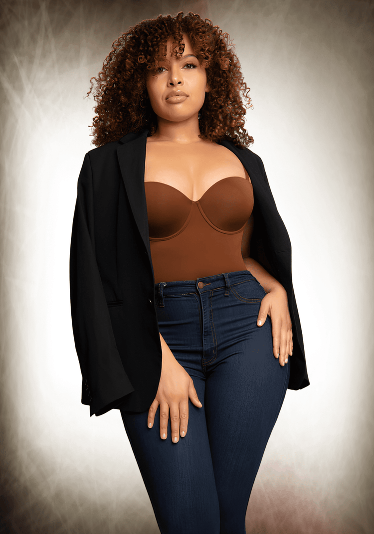 Fancy Cupped Panty Bodysuit 