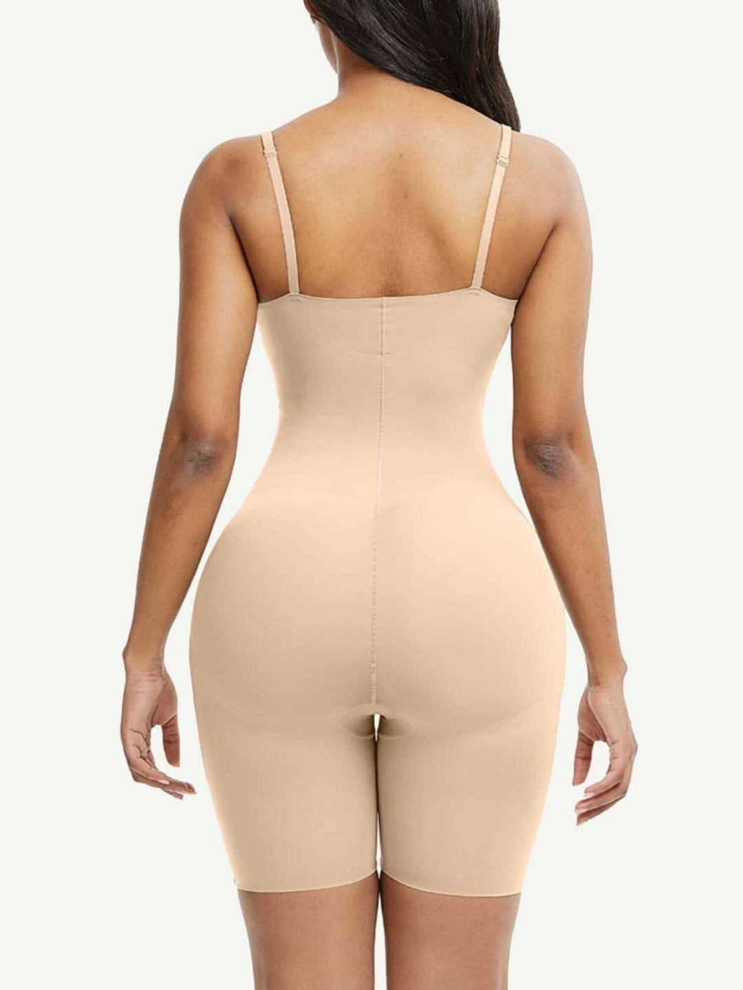firm body shaper full-body compression bodysuit with supportive slimming fit and smooth beige seamless silhouette