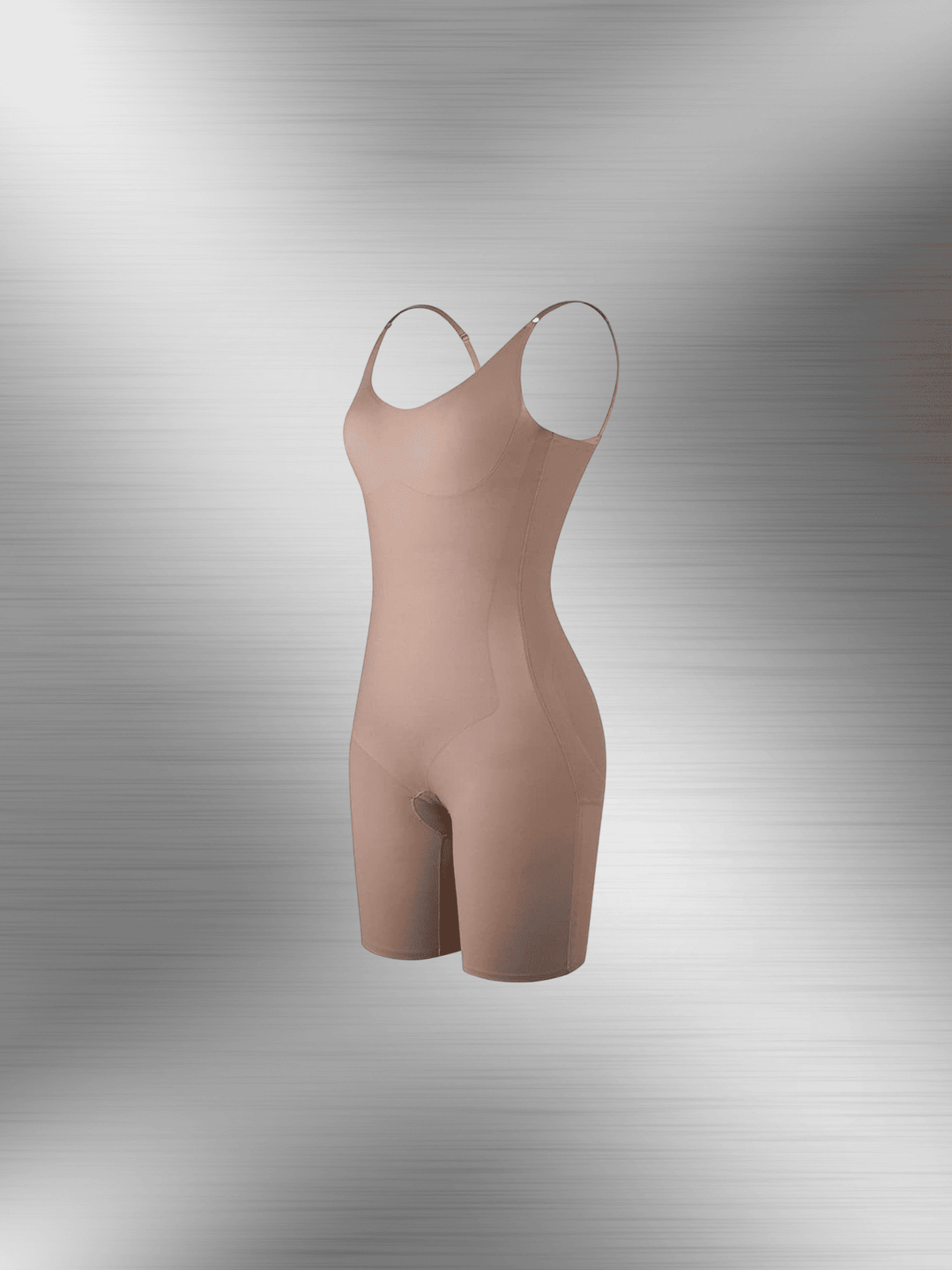 firm body shaper full-body compression bodysuit with diamond neckline and supportive seamless fit