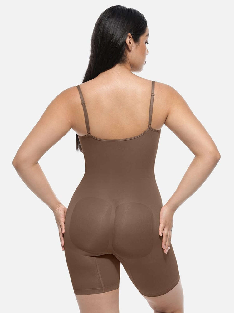 Full body shaper bodysuit with light compression, waist and tummy control, butt-lifting design, mid-thigh fit [MT200277]