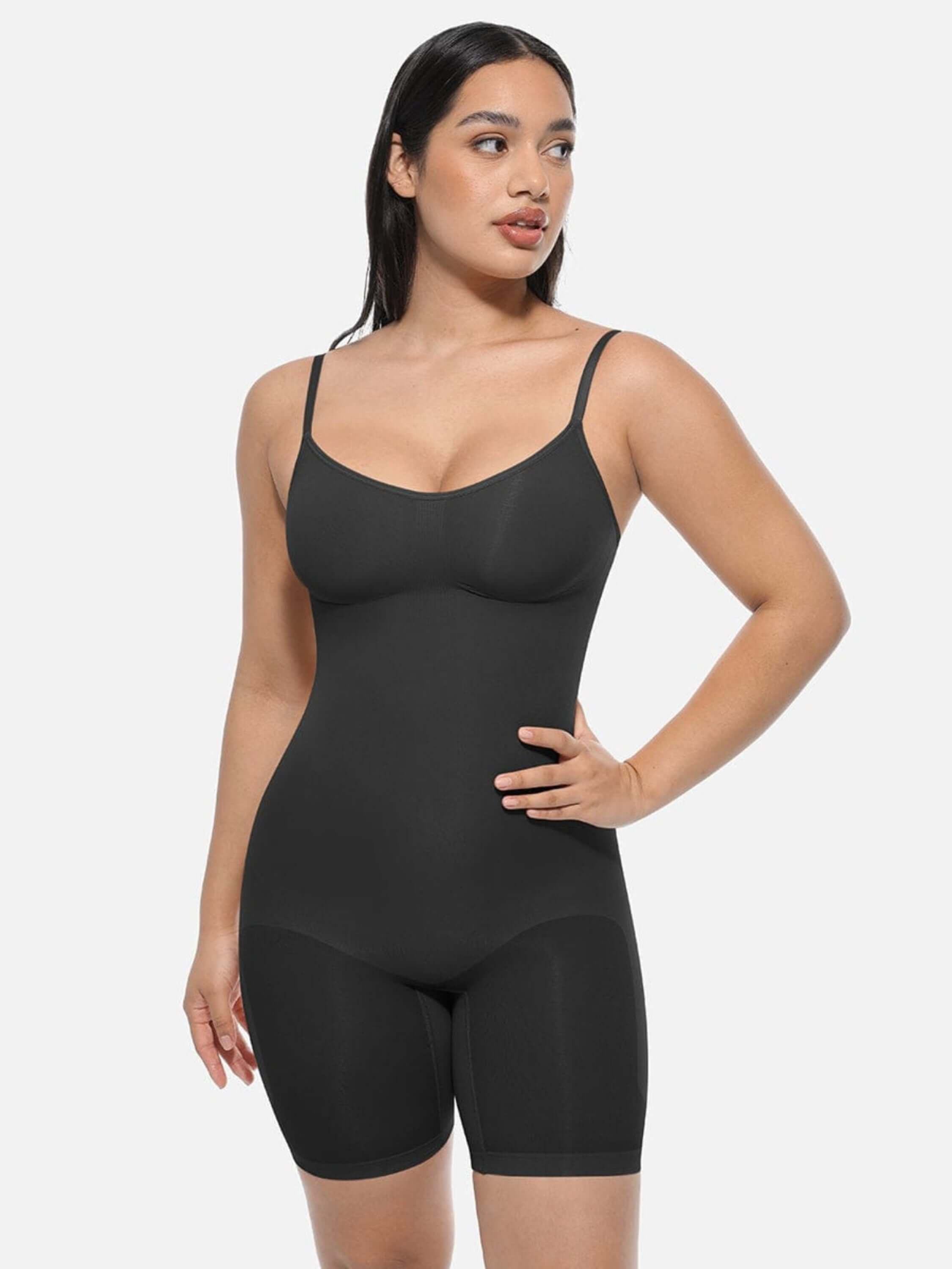Full Body Shaper Bodysuit with light compression, waist and tummy control, butt-enhancing pockets, SKU MT200277