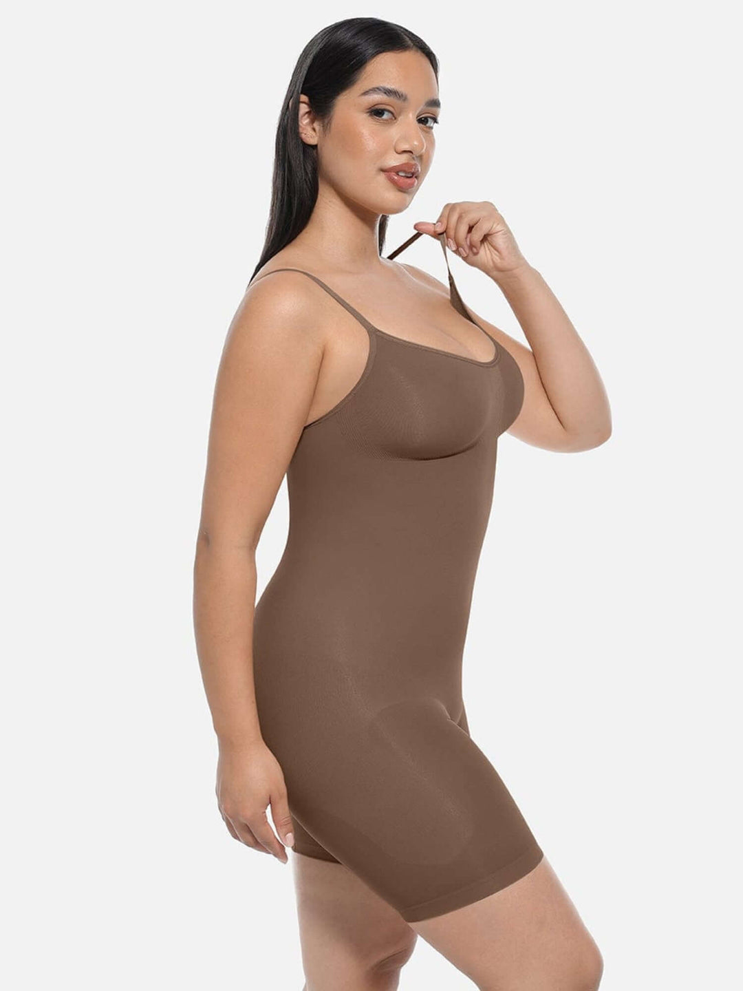 full body shaper bodysuit with light compression, waist and tummy control, butt-lifting fit, mid-thigh coverage [MT200277]