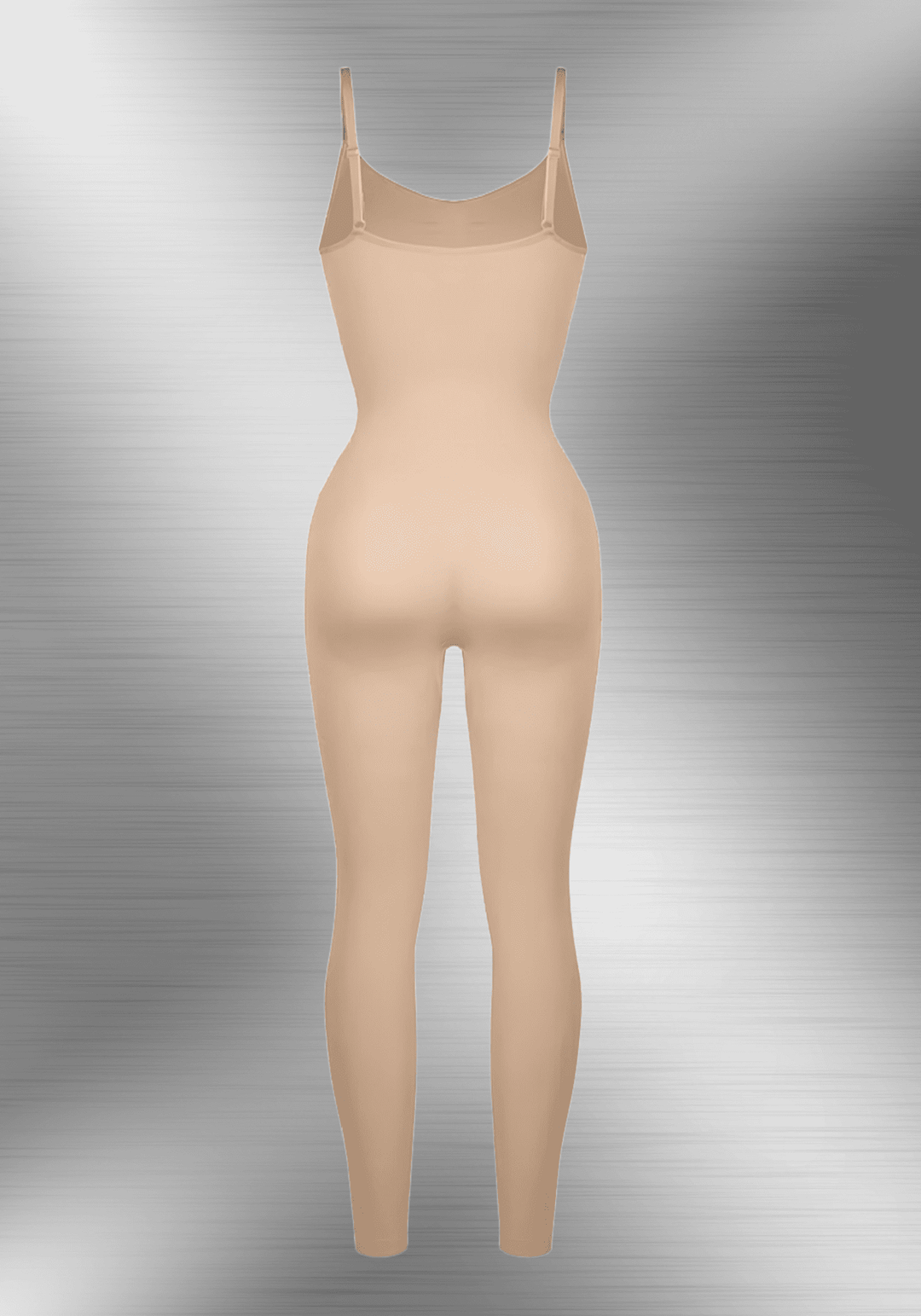 full-length body shaper catsuit with seamless 360-degree control, bust support, lifted rear, and adjustable straps
