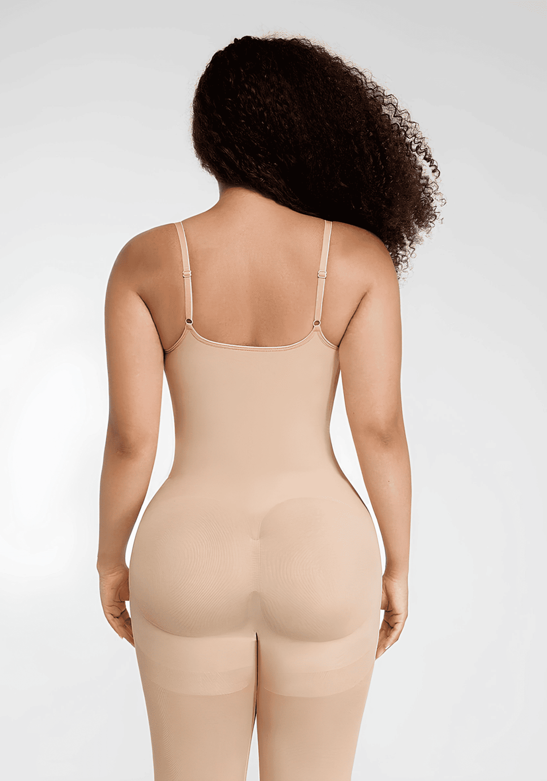 full-length body shaper catsuit seamless nude shapewear with adjustable straps and lifted rear
