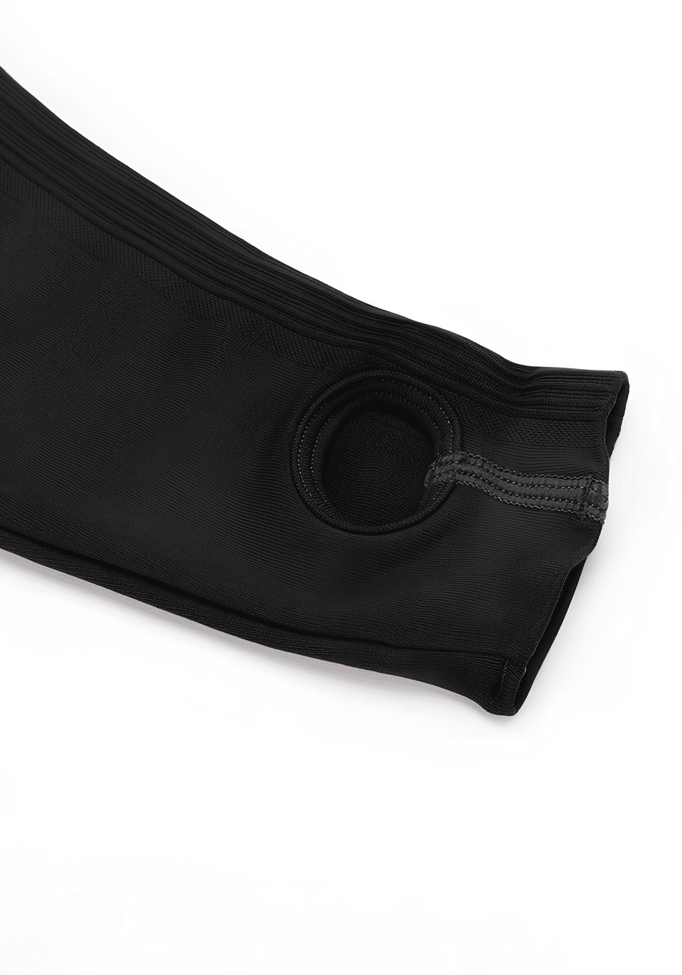 full zip running top black sleeve with thumb hole technology and seamless comfort detail