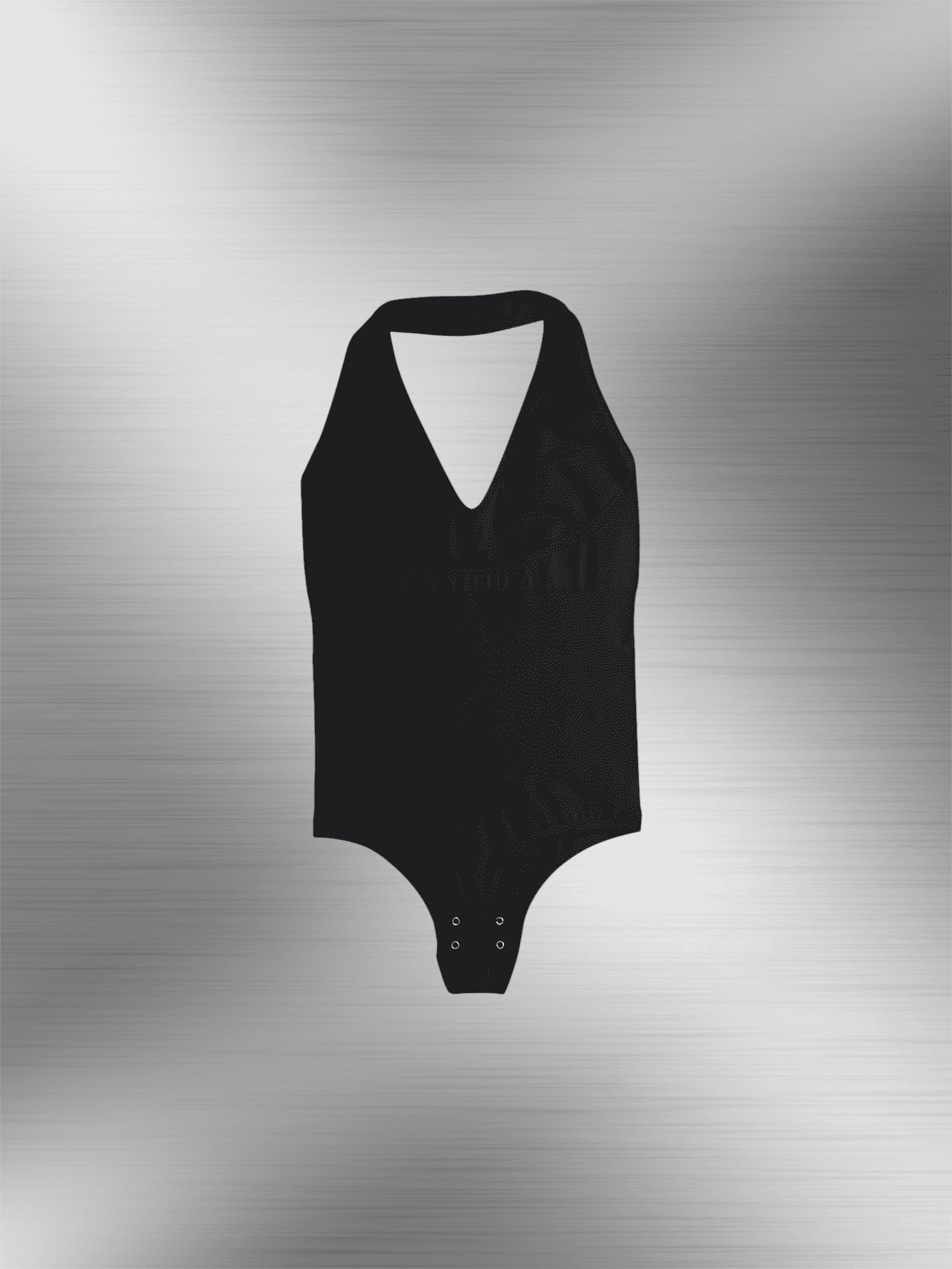 hanging neck shapewear bodysuit black deep V halter tummy control bodysuit with thong snap closure