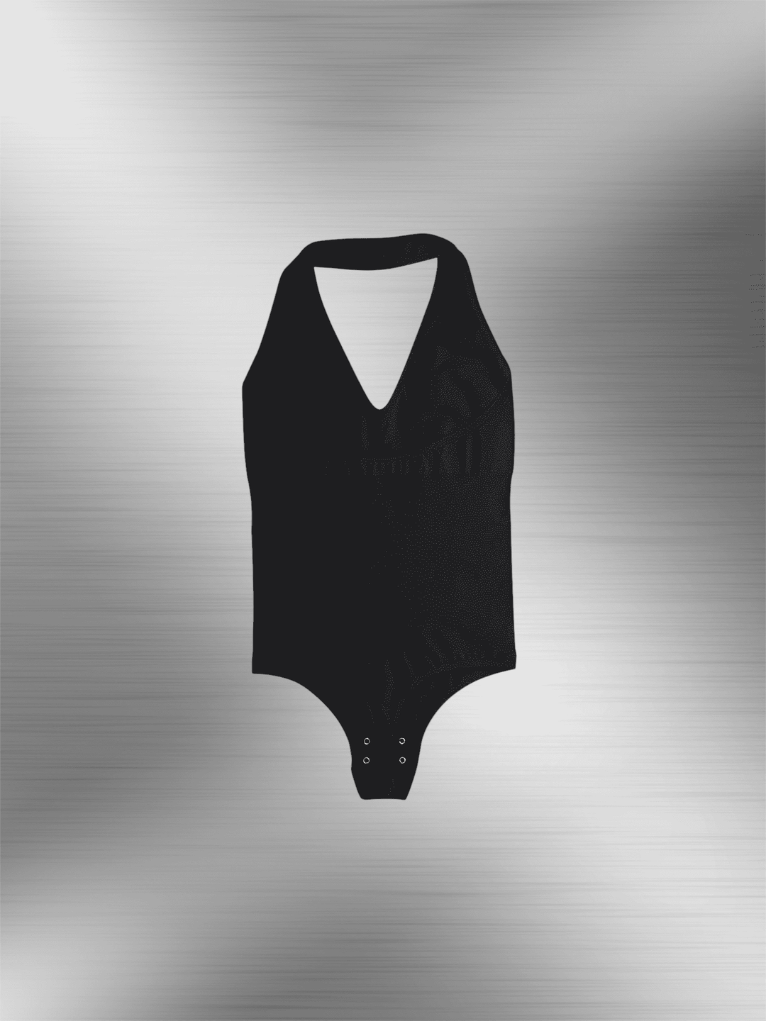 hanging neck shapewear bodysuit black deep V halter tummy control bodysuit with thong snap closure