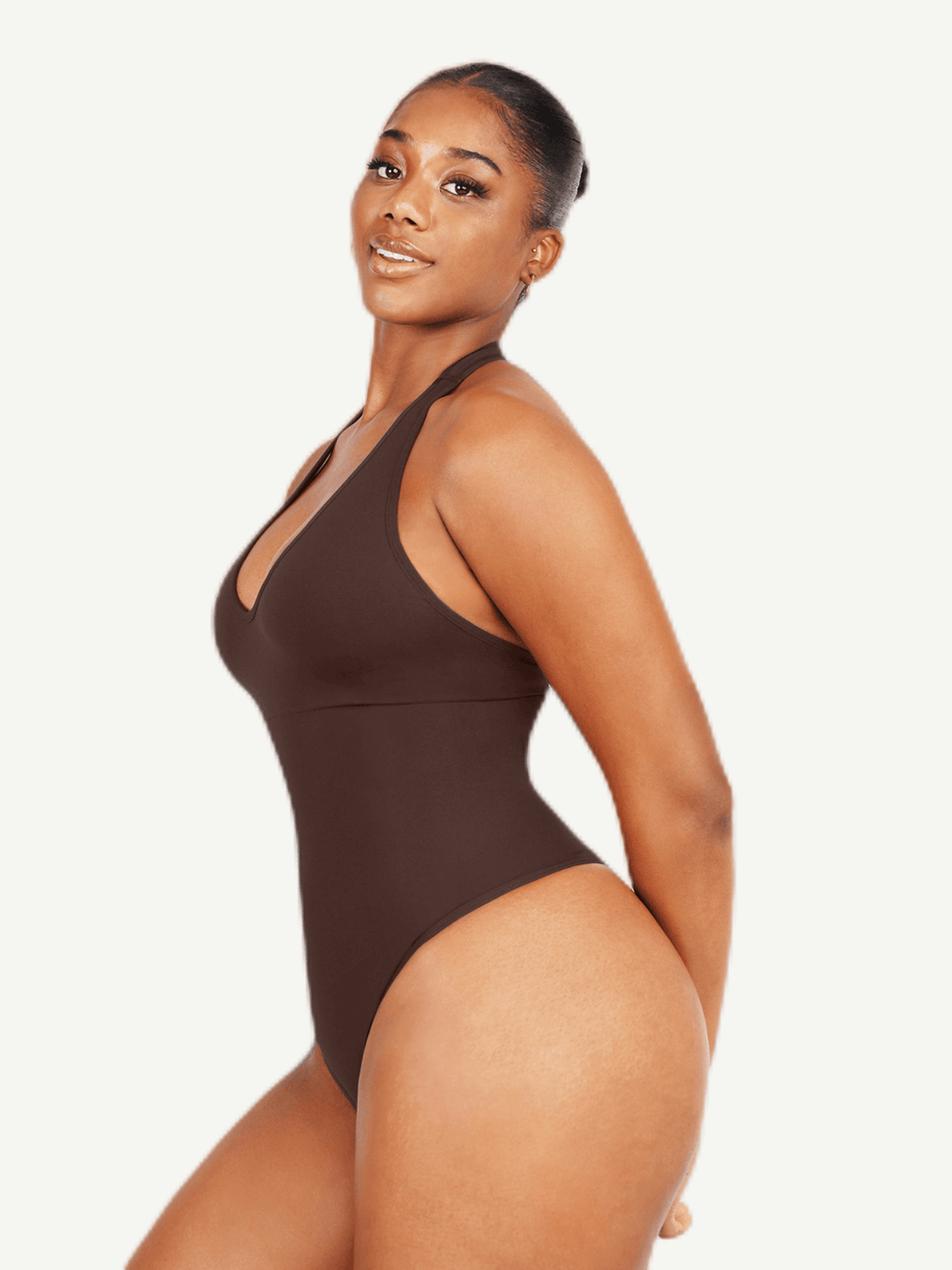 Hanging-neck Shapewear Bodysuit - hanging neck shapewear bodysuit for tummy control and curves