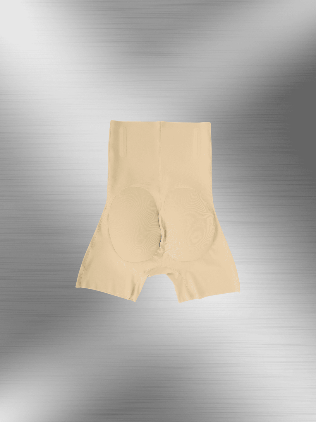 High waist butt lifter shaping shorts with removable butt pads and smoothing compression fabric for natural lift