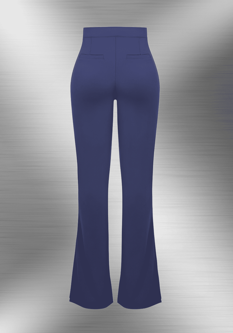high-waist flare pants with body-contouring fit, elastic waistband, and flared leg for a sleek, lengthening silhouette