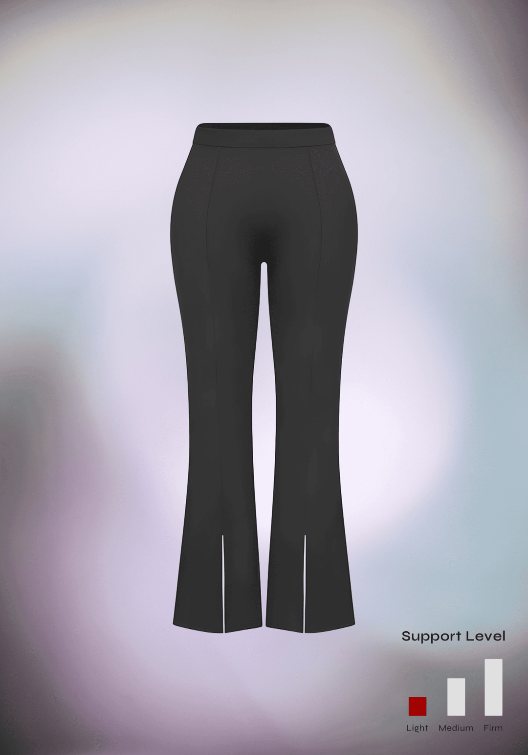 high-waisted front slit leggings with flattering micro-flare silhouette and supportive high-rise fit