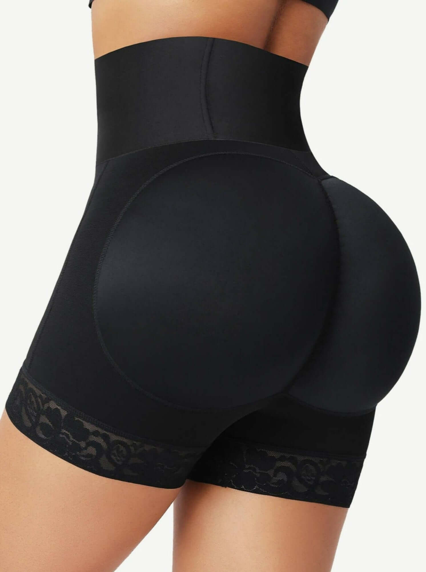 High-waisted shaping shorts with sculpting support, smooth tummy control, and lifted coverage for a flattering fit