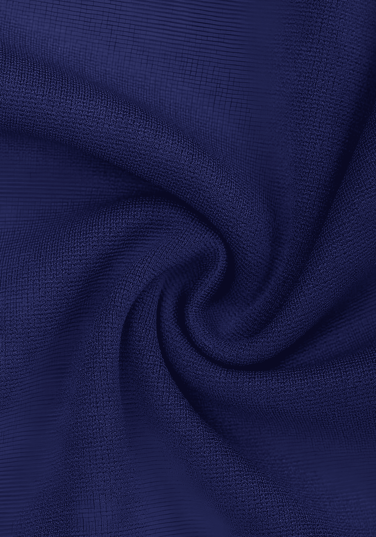 high-waisted straight leg pants in luxe navy Roman fabric with soft texture and sculpting finish