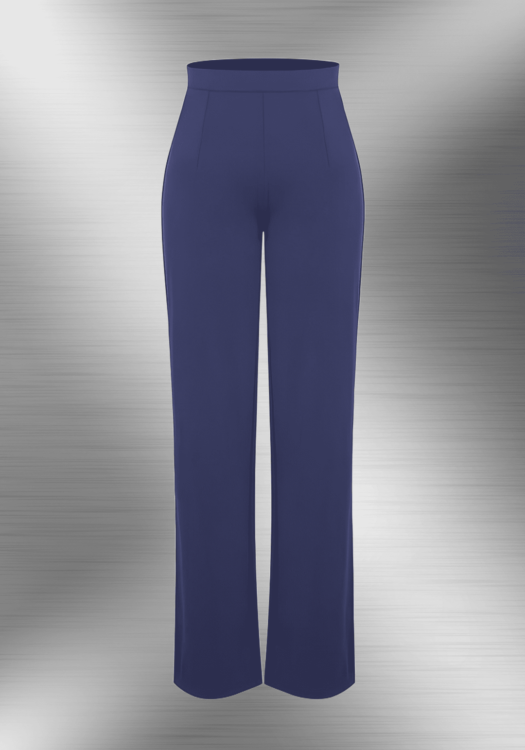 high-waisted straight leg pants in navy with sculpting fit and wide waistband
