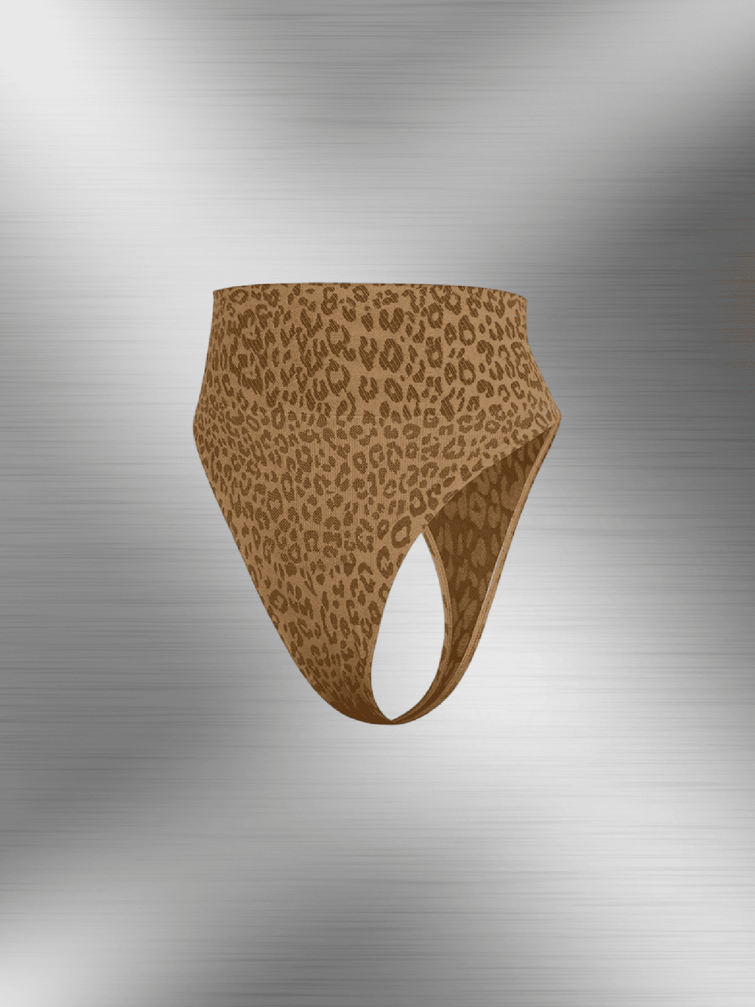 Leopard print seamless tummy control briefs with high-waist sculpting and sleek comfortable fit